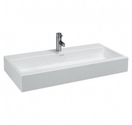 Laufen LIVING CITY umyvadlo do nábytku 100 cm, 2 otvory, broušené, bílá   H8184380001071